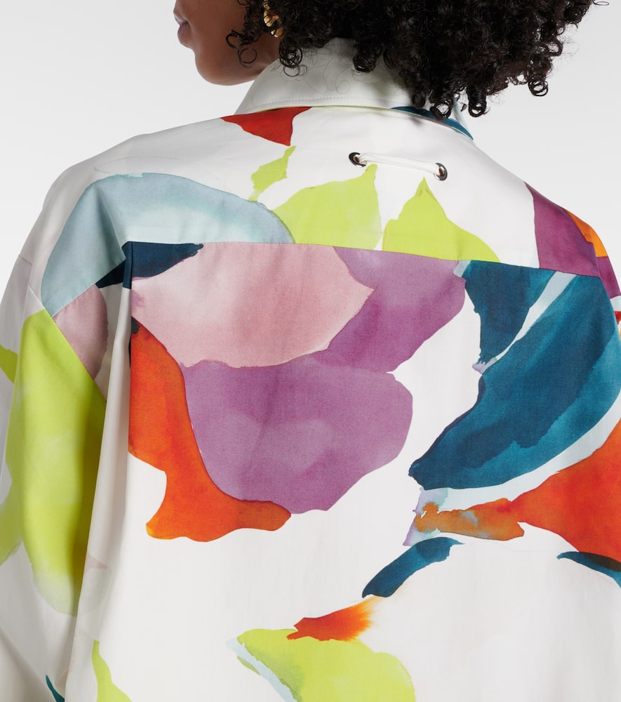 Max Mara Verace Printed Cotton Top In White