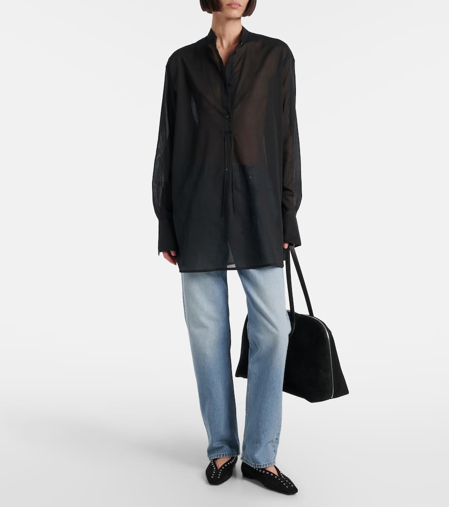 Totême Oversized Cotton Shirt In Black