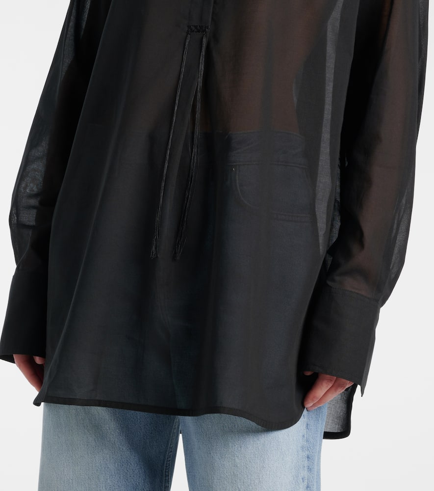 Totême Oversized Cotton Shirt In Black