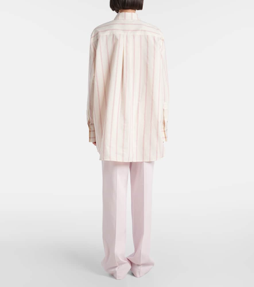 Totême Toteme Striped Cotton Shirt In Ecru/blossom