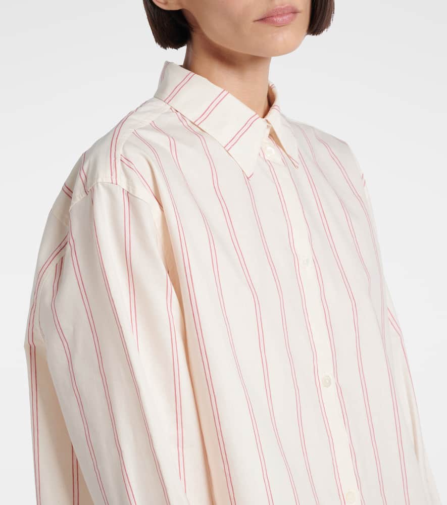 Totême Toteme Striped Cotton Shirt In Ecru/blossom