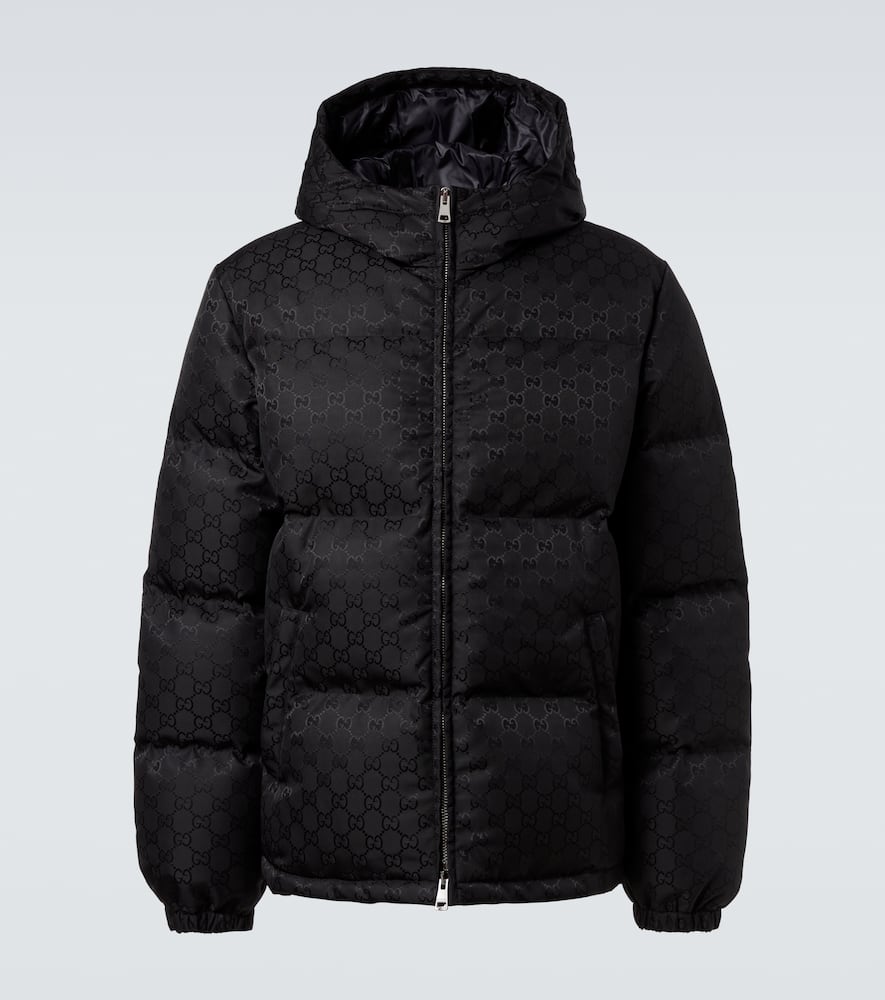 Gucci Black Padded Jacket In Jumbo Gg Fabric In Black