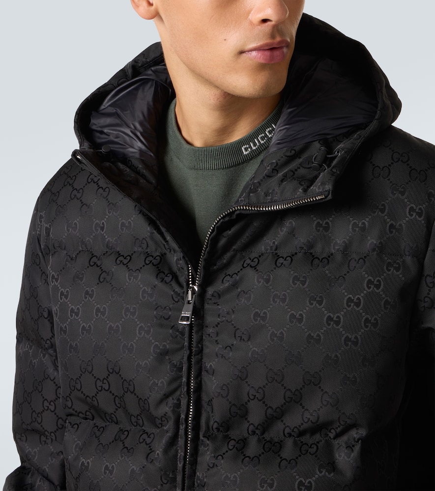 Gucci Black Padded Jacket In Jumbo Gg Fabric In Black
