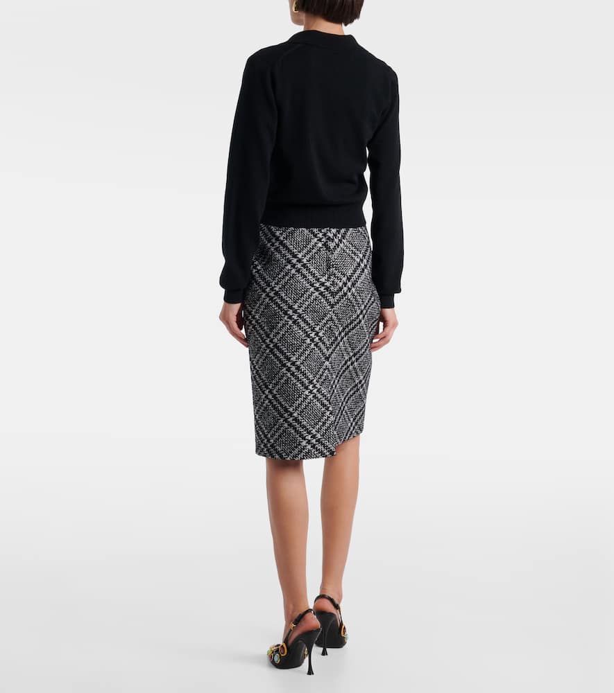Dolce & Gabbana Polo-style Cashmere Sweater With V-neck In Black