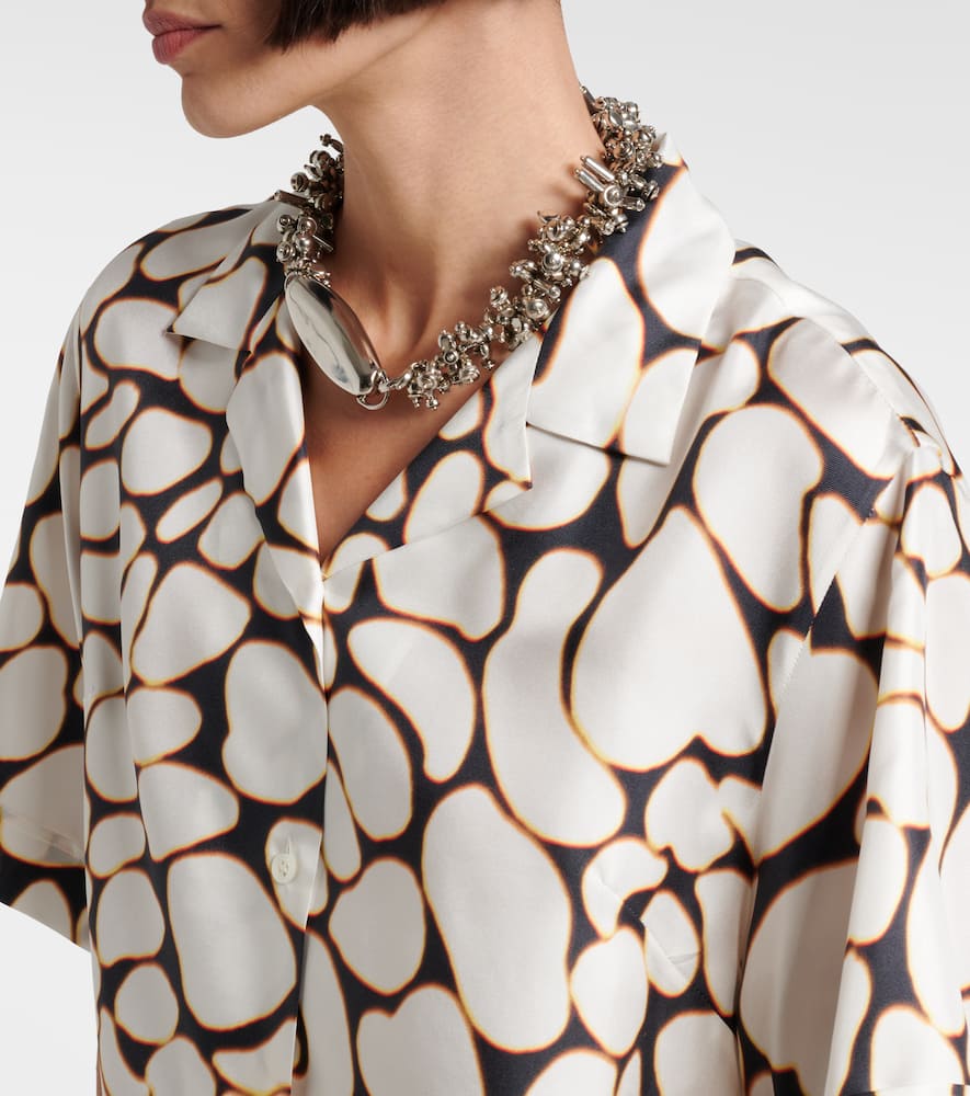 Dries Van Noten Clive Printed Button Down Silk Shirt