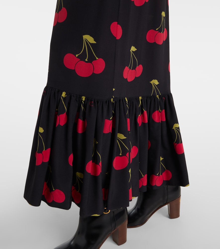  Valentino Valentino Printed Silk Maxi Skirt 