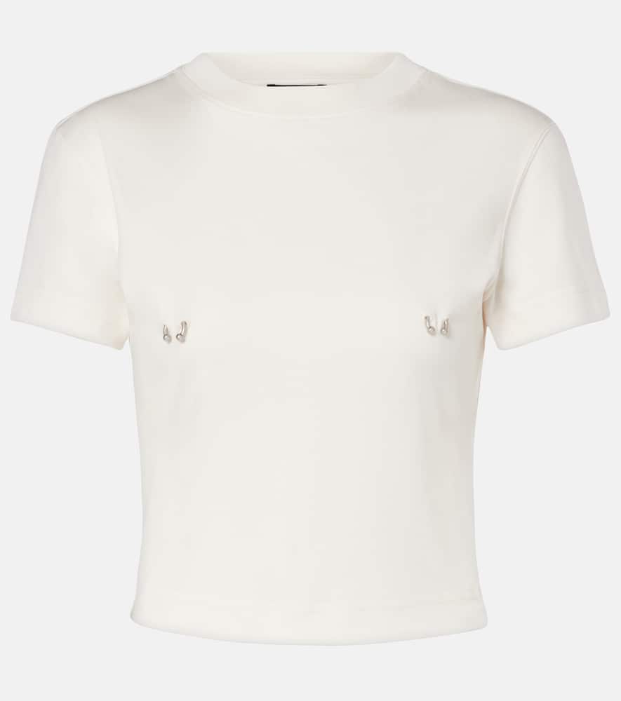 Embellished cotton jersey T-shirt