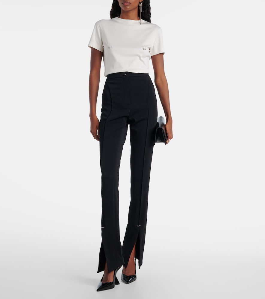 Mugler Mugler Verziertes T-shirt Aus Baumwoll-jersey 