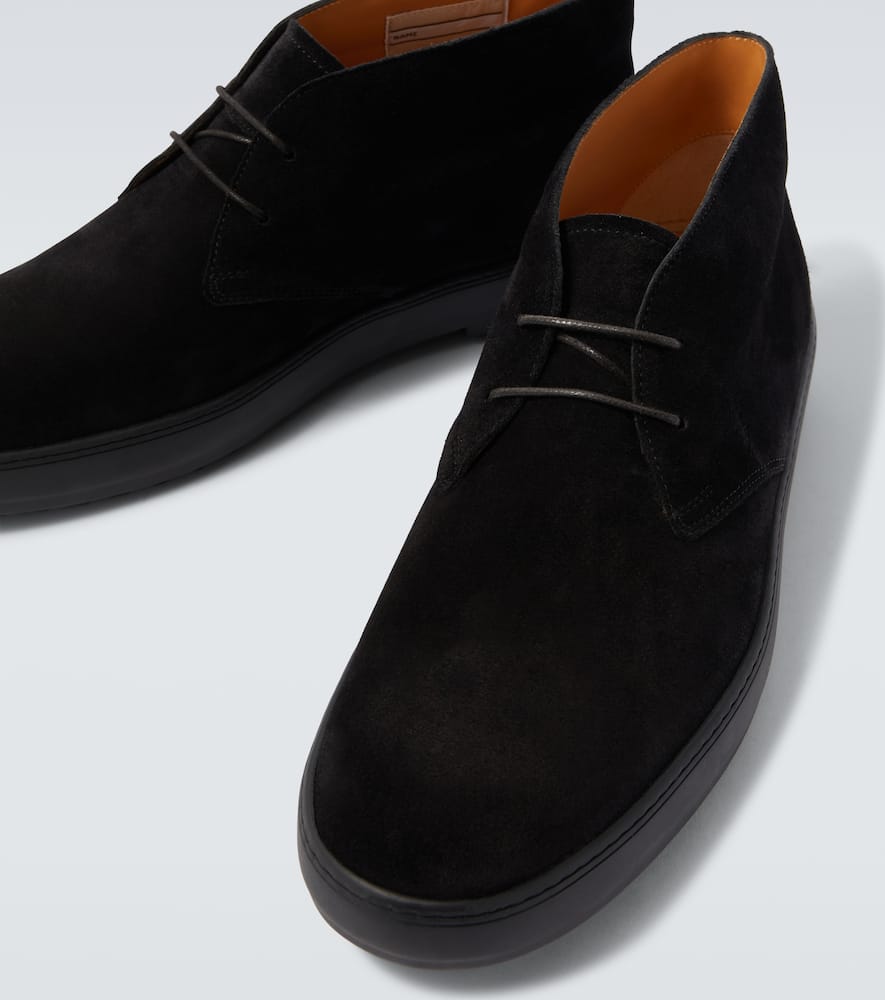 Tod's Suede Lace-up Boots In Black