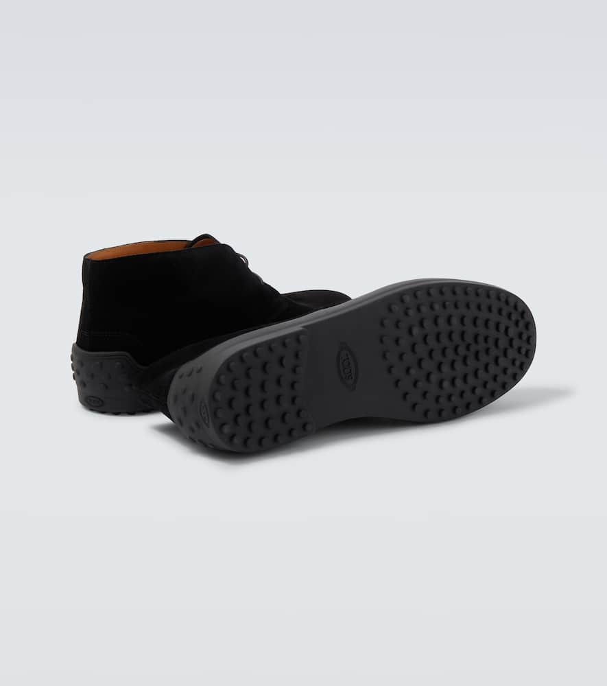Tod's Suede Lace-up Boots In Black