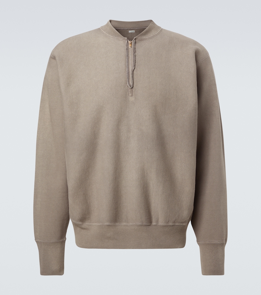 A. Presse Vintage cotton jersey half-zip sweatshirt