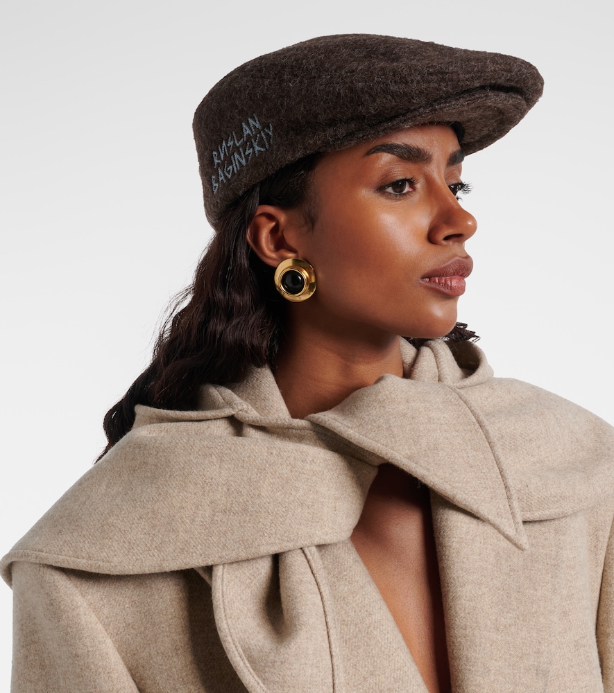 Logo Wool-Blend Newsboy Cap