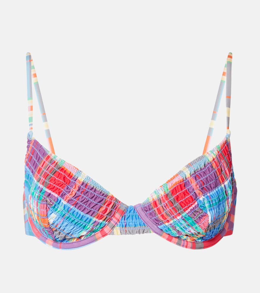 UW Balconette Bra checked bikini top