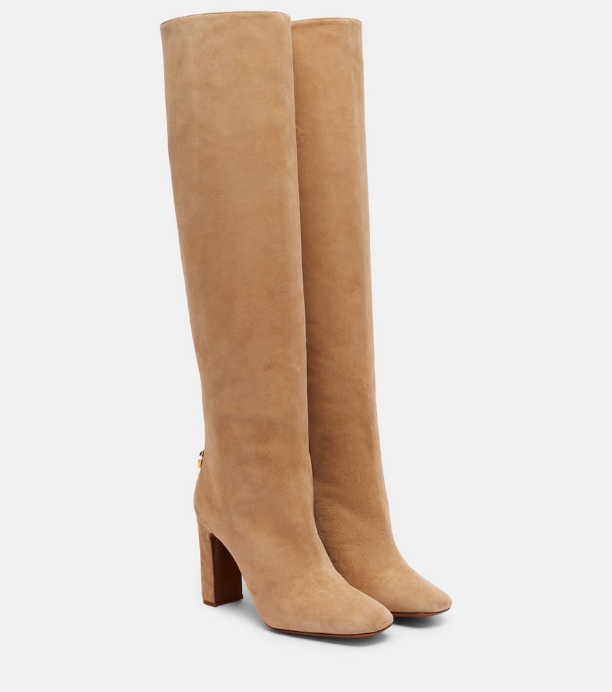 Dolce & Gabbana Suede Over-the-knee Boots In Brown