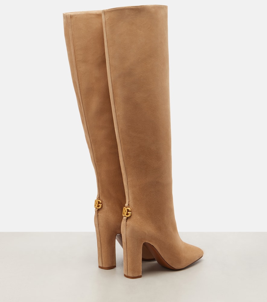 Dolce & Gabbana Suede Over-the-knee Boots In Brown