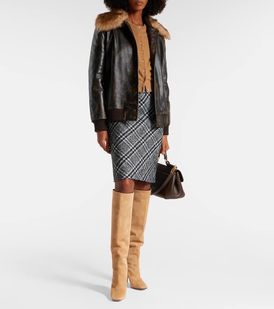 Dolce & Gabbana Suede Over-the-knee Boots In Brown