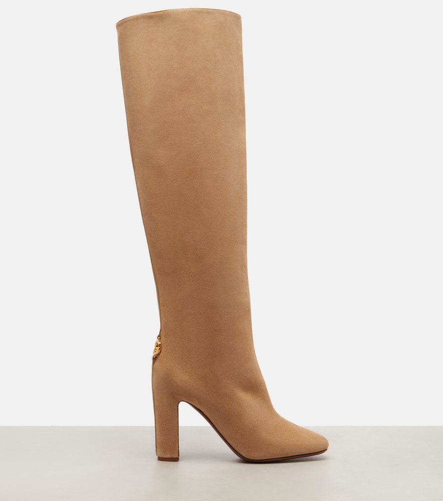 Dolce & Gabbana Suede Over-the-knee Boots In Brown