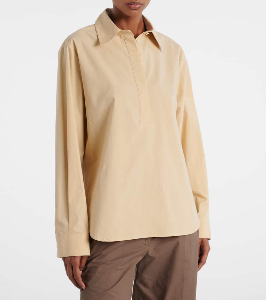 The Row Margan Cotton-poplin Pullover Shirt In Neutral