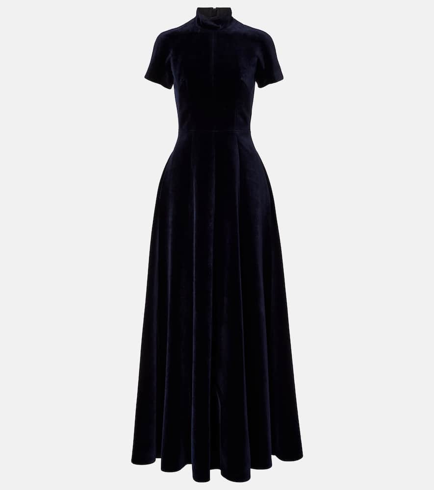 Emilia Wickstead Robe Malinda Aus Baumwollsamt In Blue