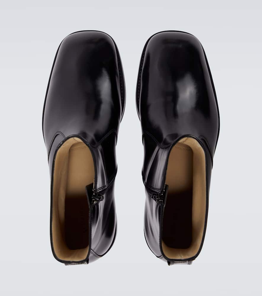 Lemaire Men Leather Ankle Boots In Multi