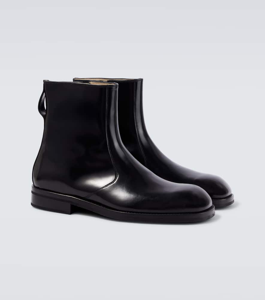 Lemaire Men Leather Ankle Boots In Multi
