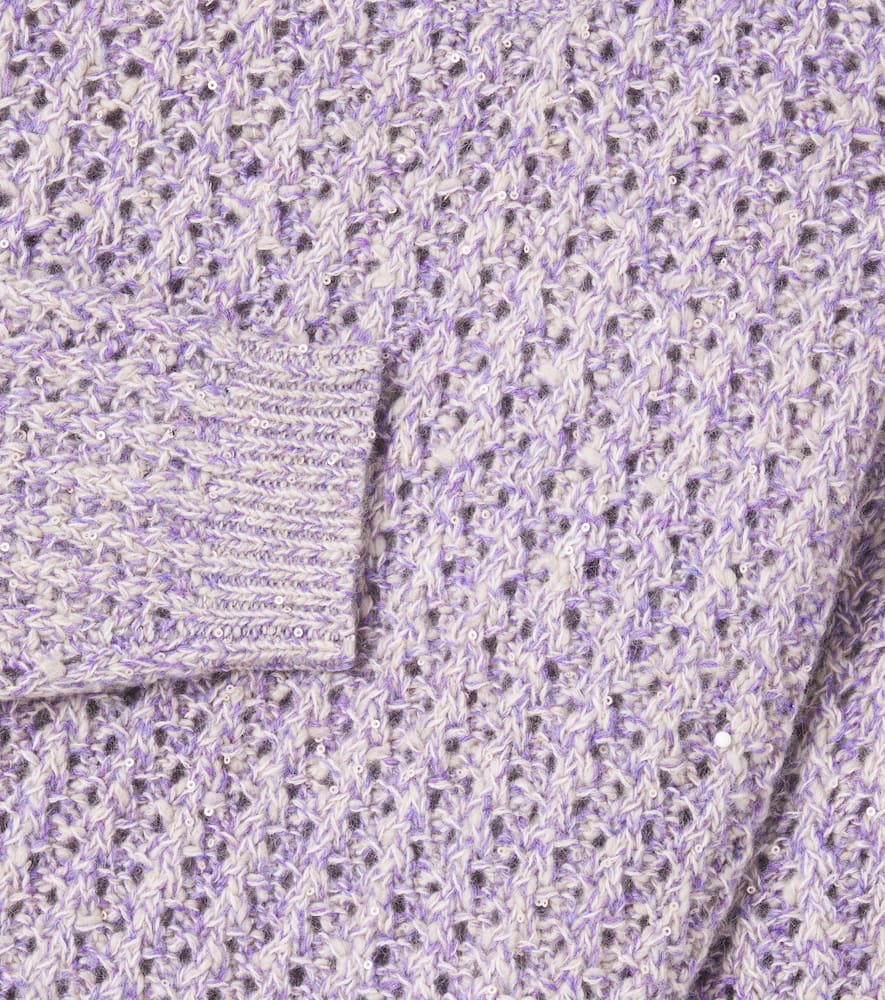 Brunello Cucinelli Wool, Cashmere, And Mohair-blend Sweater In Purple