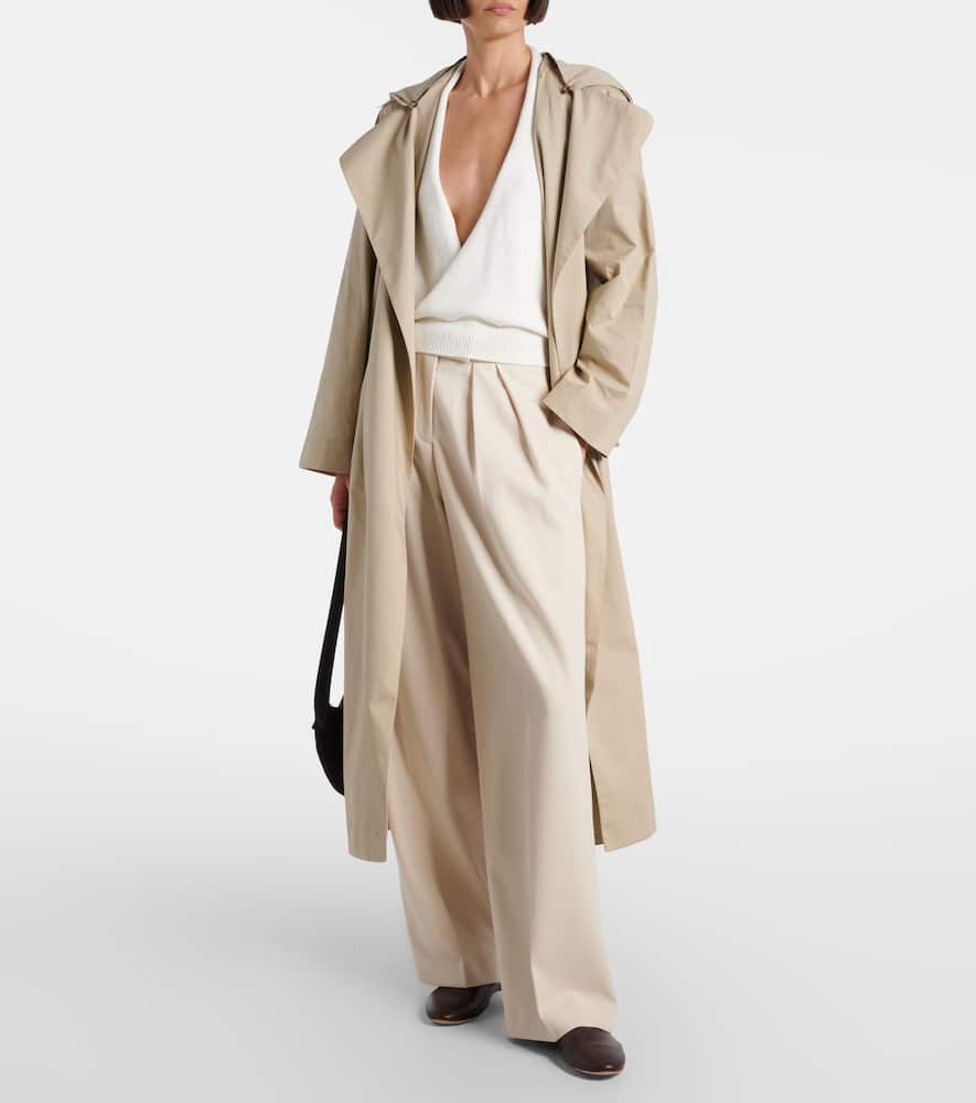 Aya Muse Cotton Gabardine Trench Coat In Brown