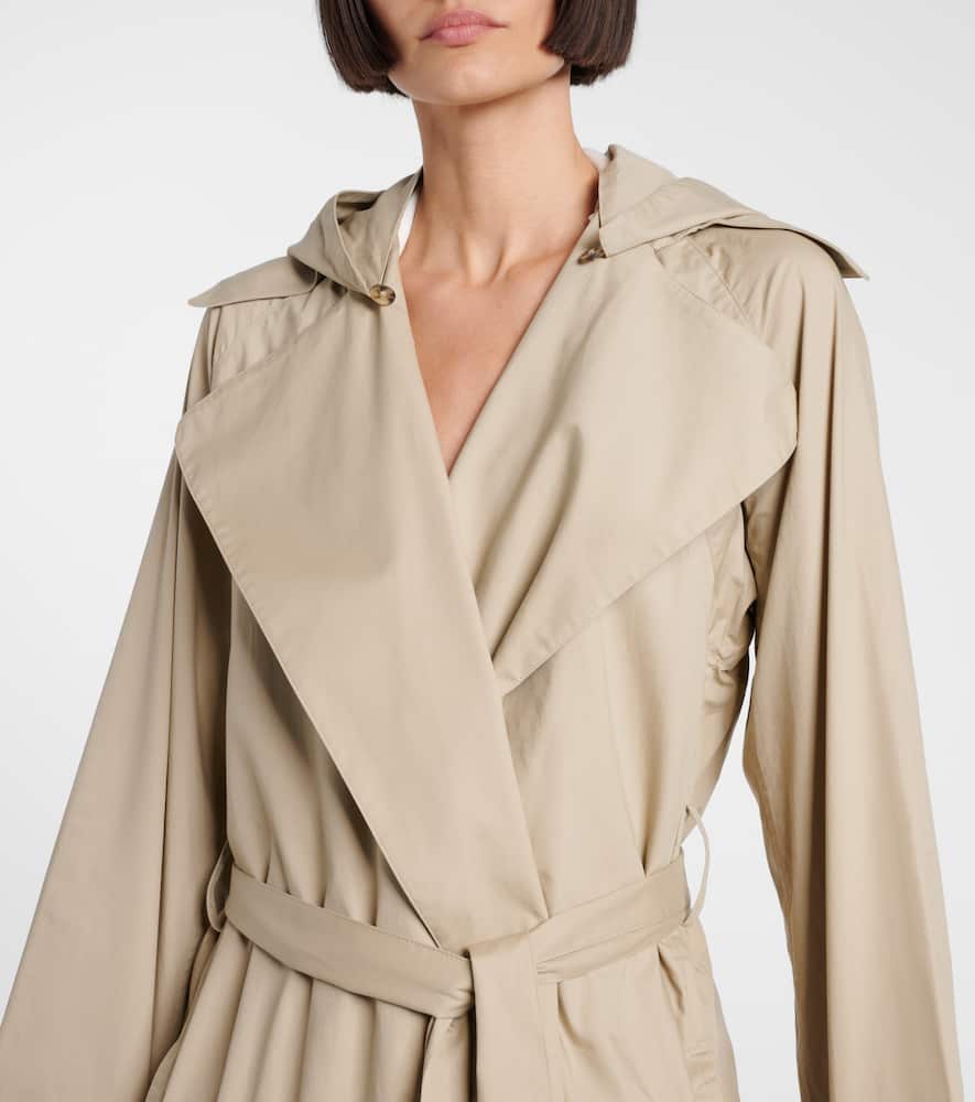 Aya Muse Cotton Gabardine Trench Coat In Brown
