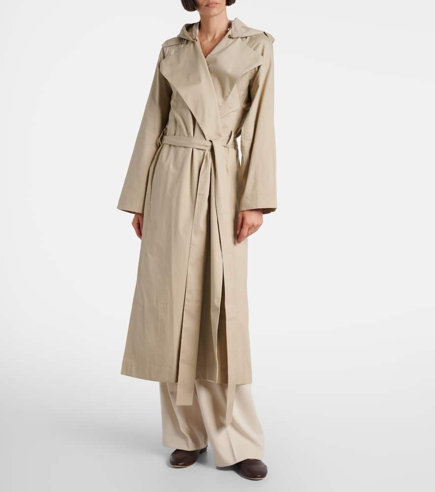 Aya Muse Cotton Gabardine Trench Coat In Brown