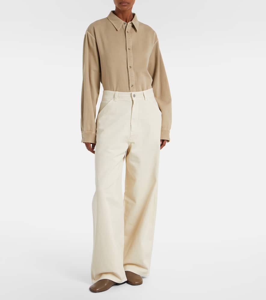 Lemaire High-rise Wide-leg Jeans In White