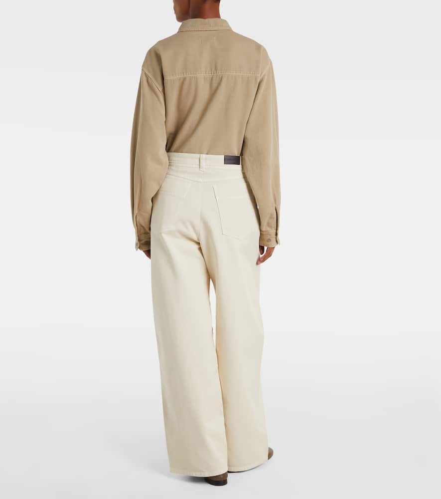 Lemaire High-rise Wide-leg Jeans In White