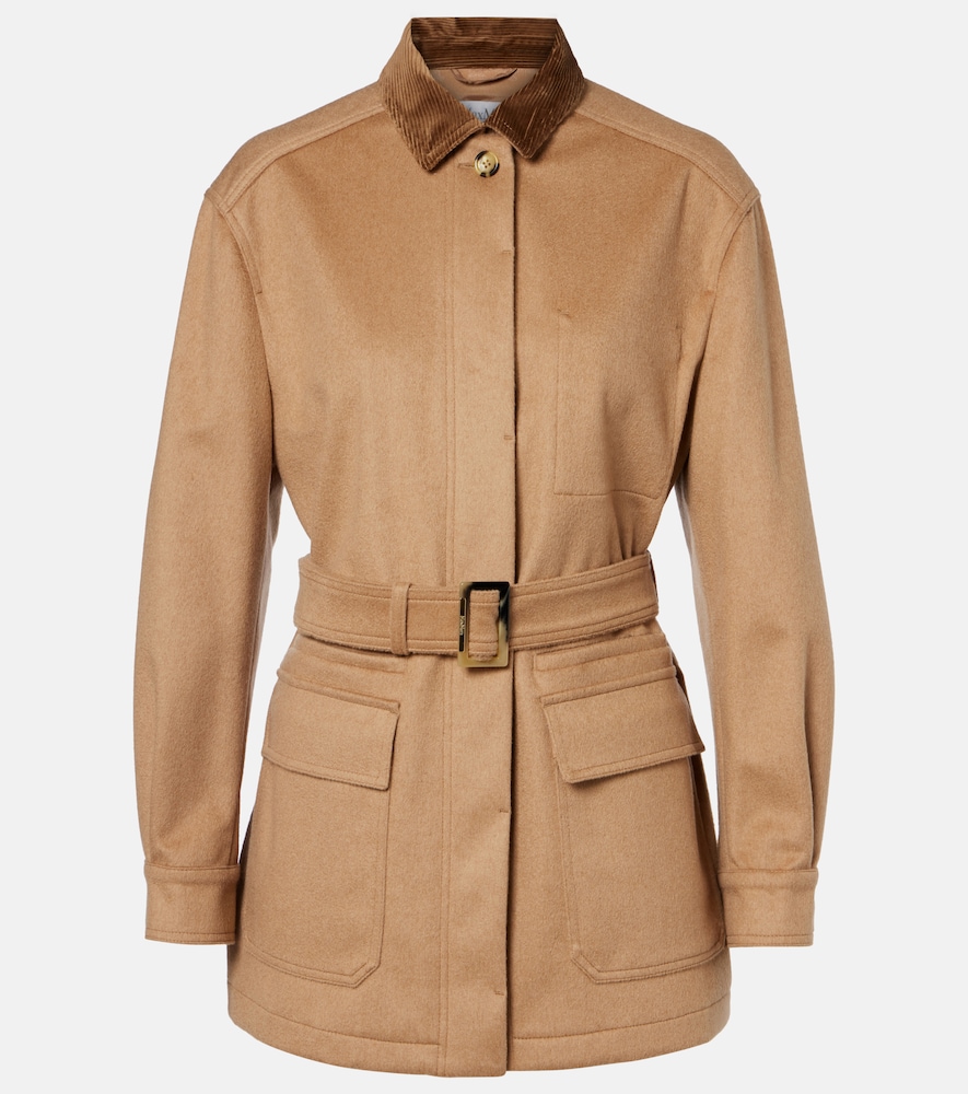 Max Mara Women's Beige Leva Belted Camel Hair Jacket UK Size 14 - Mytheresa