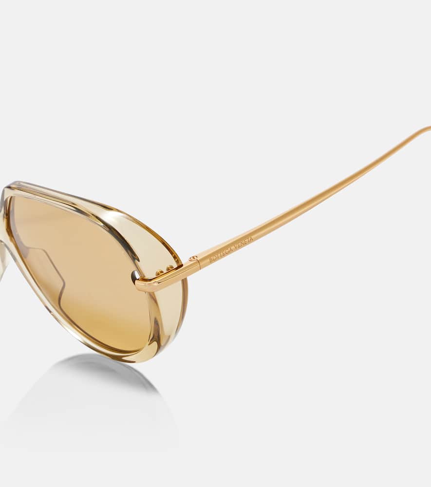 Bottega Veneta Drop Oversized Square Sunglasses In Gold
