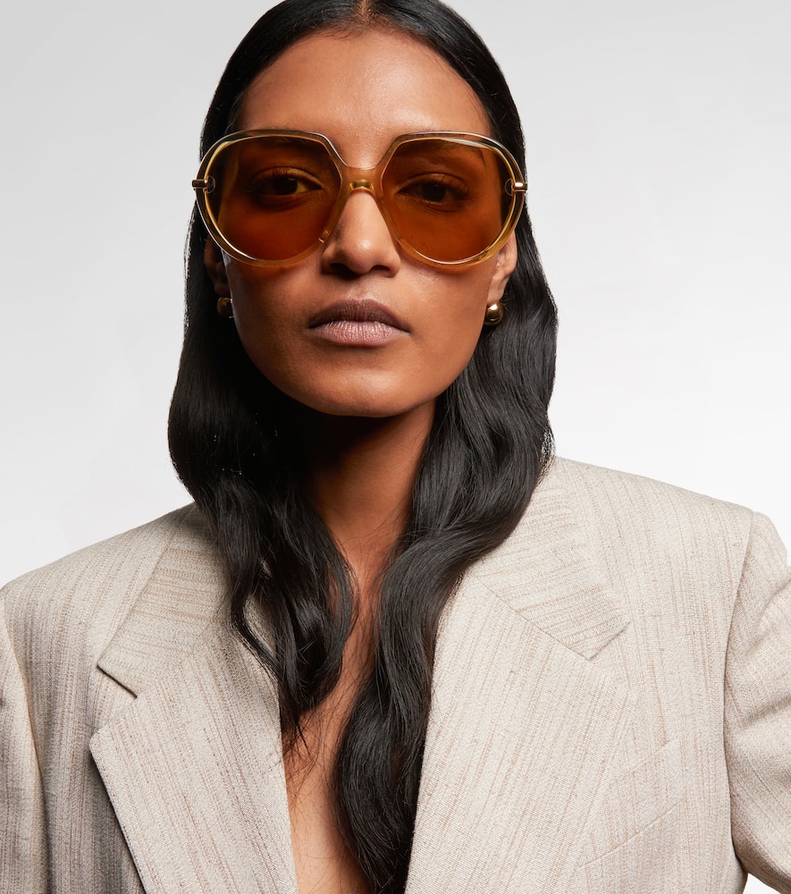 Bottega Veneta Drop Oversized Square Sunglasses In Gold