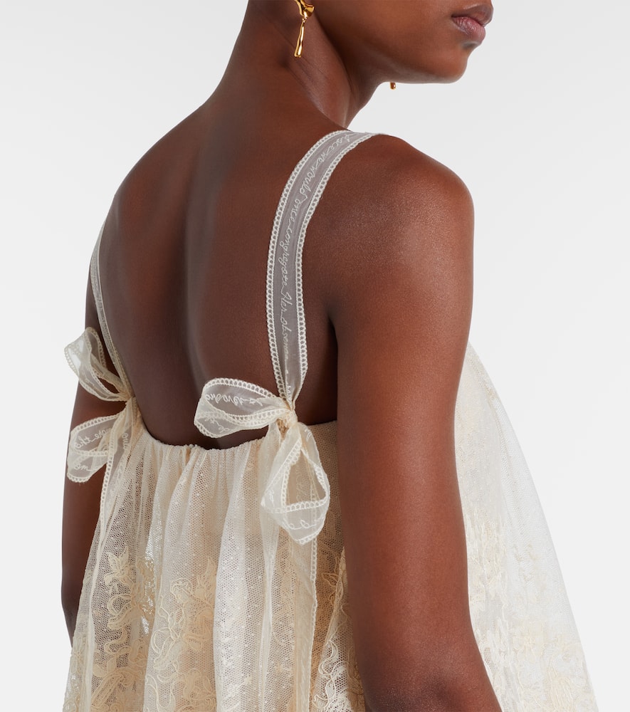 Zimmermann Hypnotic Floral Lace Midi Dress In White
