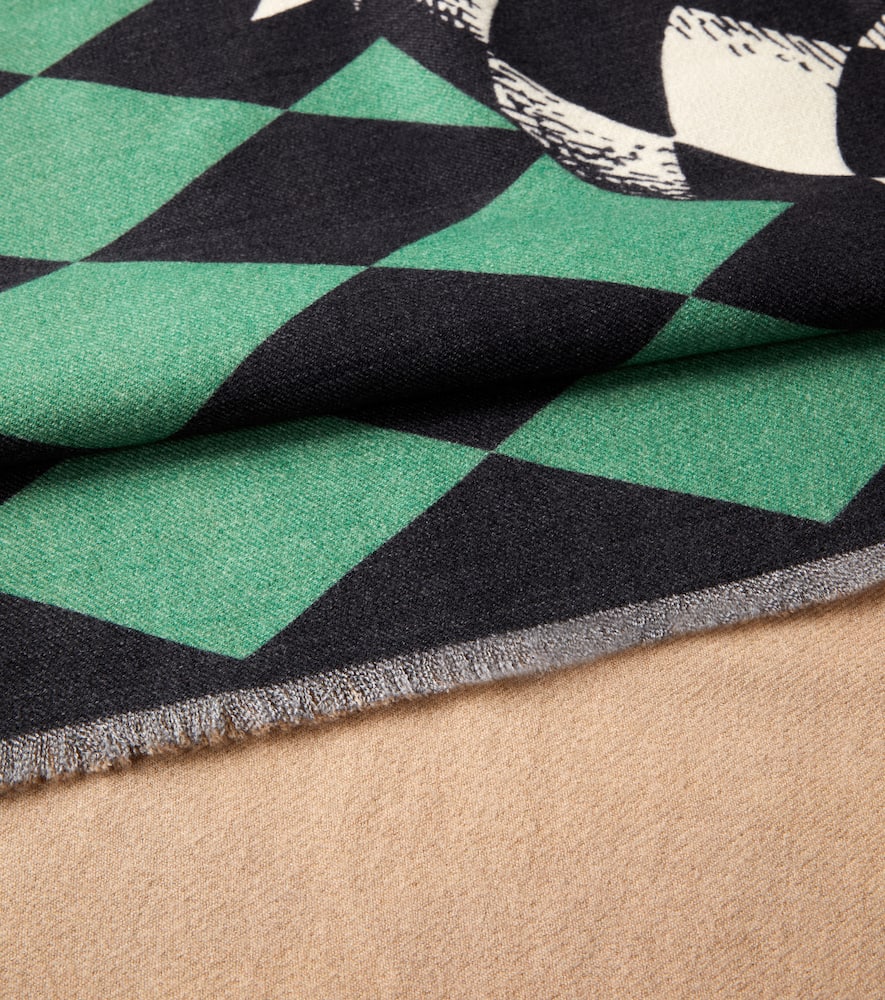 Fornasetti Argyle Wool Blanket In Green