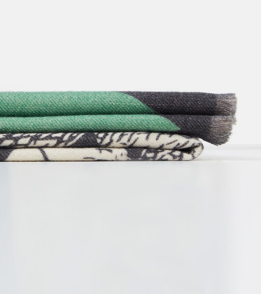 Fornasetti Argyle Wool Blanket In Green