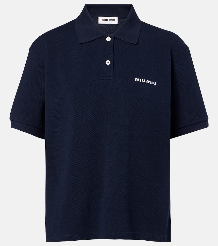 Miu Miu Logo cotton piqué polo shirt
