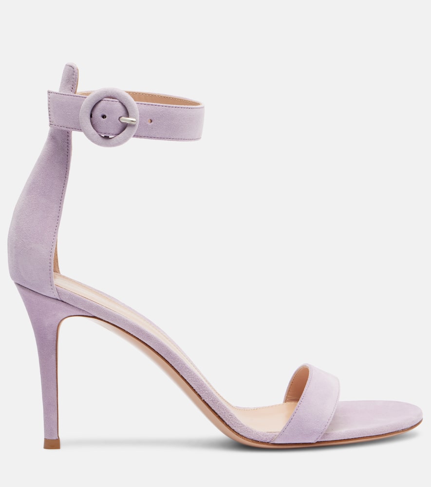 Gianvito Rossi Portofino 85 Suede Sandals In Purple