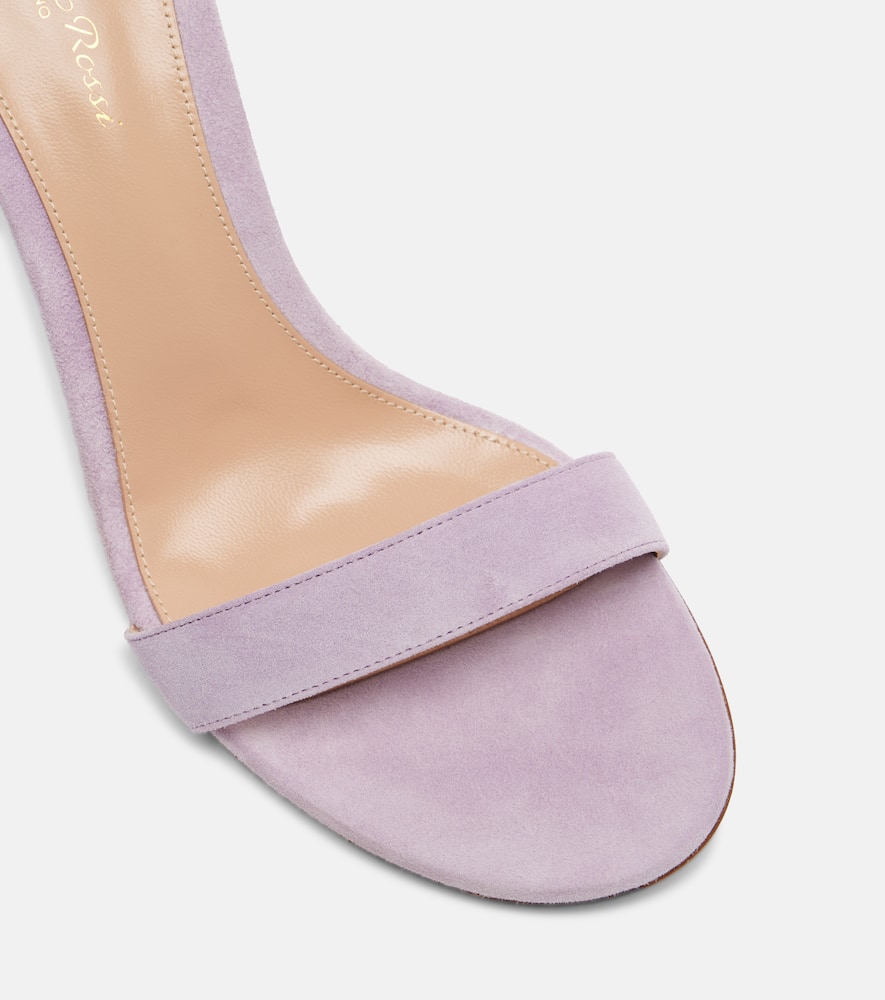 Gianvito Rossi Portofino 85 Suede Sandals In Purple