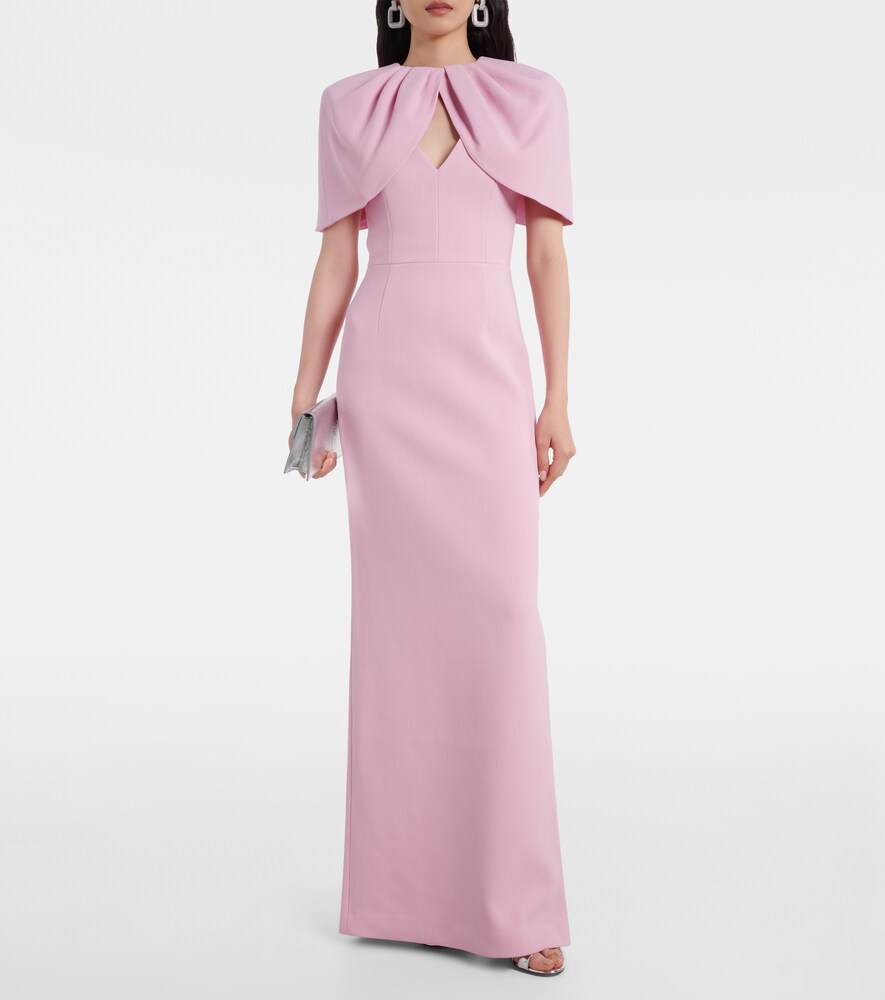 Rebecca Vallance Xena caped crêpe gown