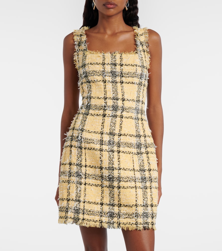  Balmain Balmain Checked Sequined Tweed Minidress 