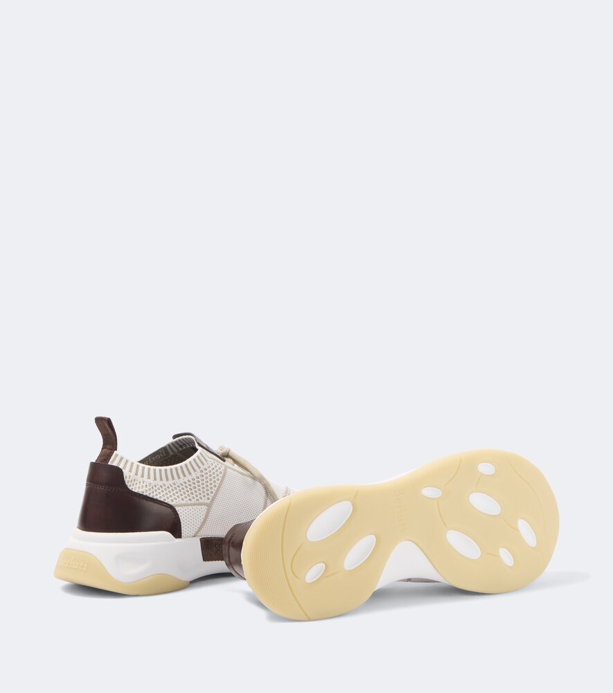  Berluti Berluti Shadow Leather-trimmed Knitted Sneakers 