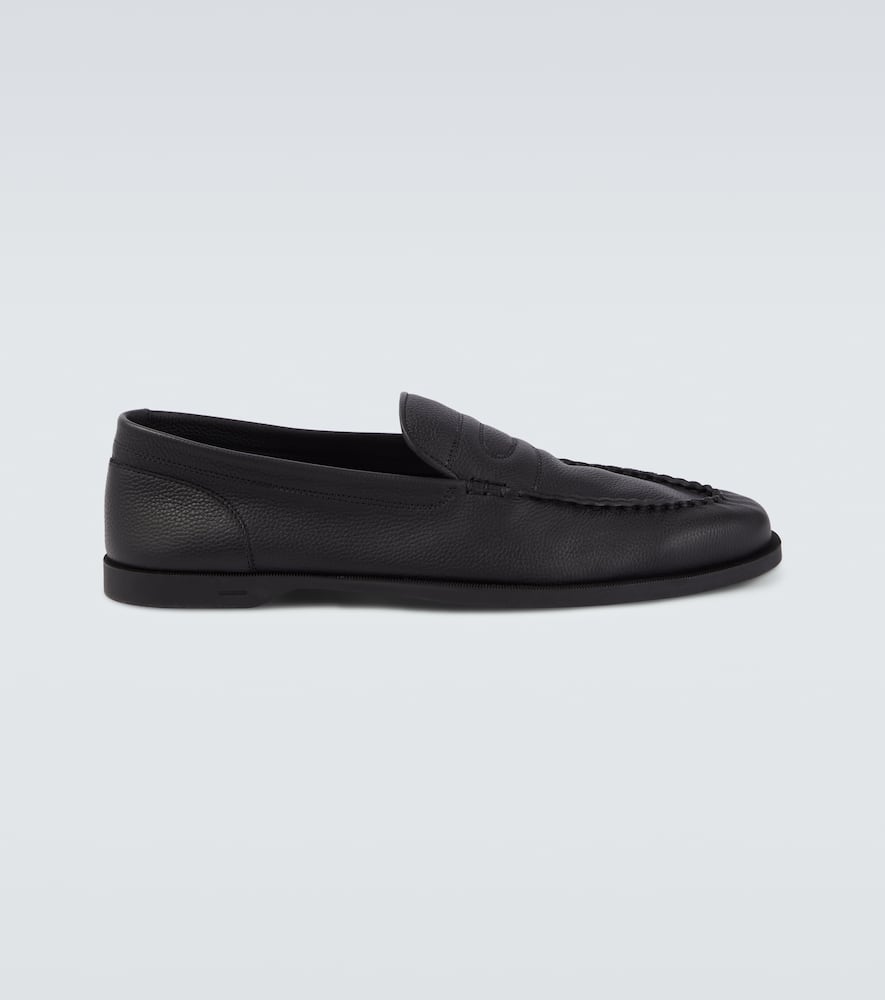 John Lobb Pace Leather Loafers In Black