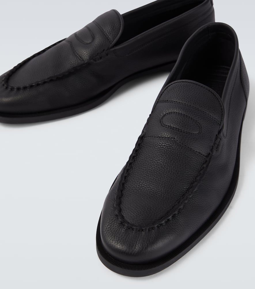 John Lobb Pace Leather Loafers In Black