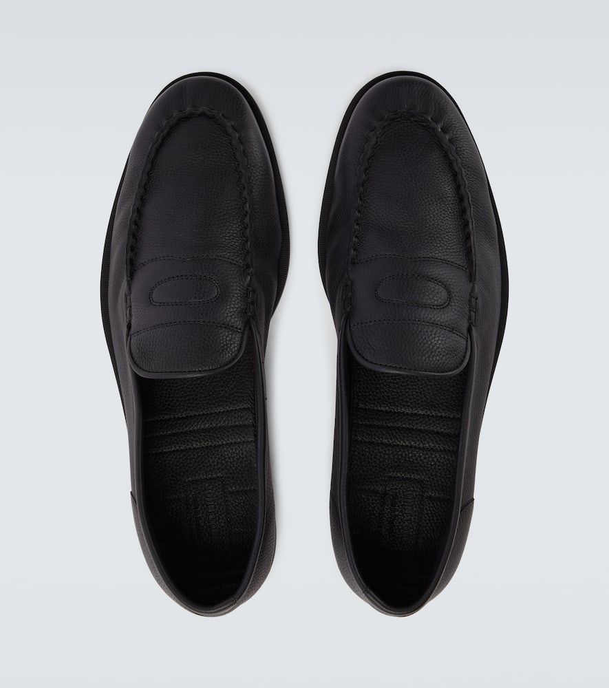 John Lobb Pace Leather Loafers In Black
