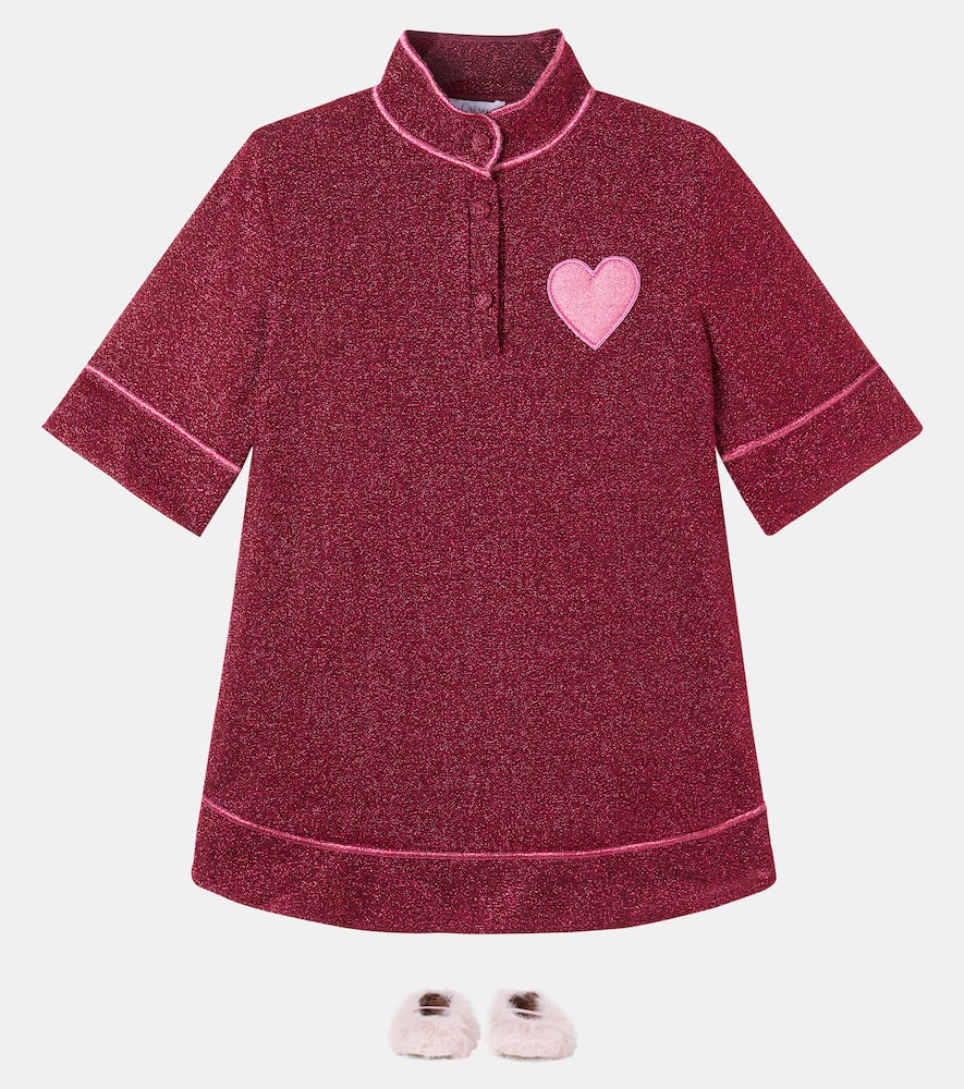 Oseree Oséree Kids Lumière Dress In Burgundy