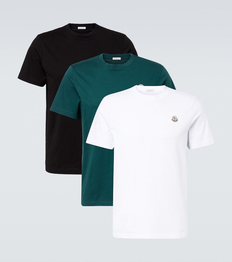 Moncler et of 3 cotton jersey T-shirts