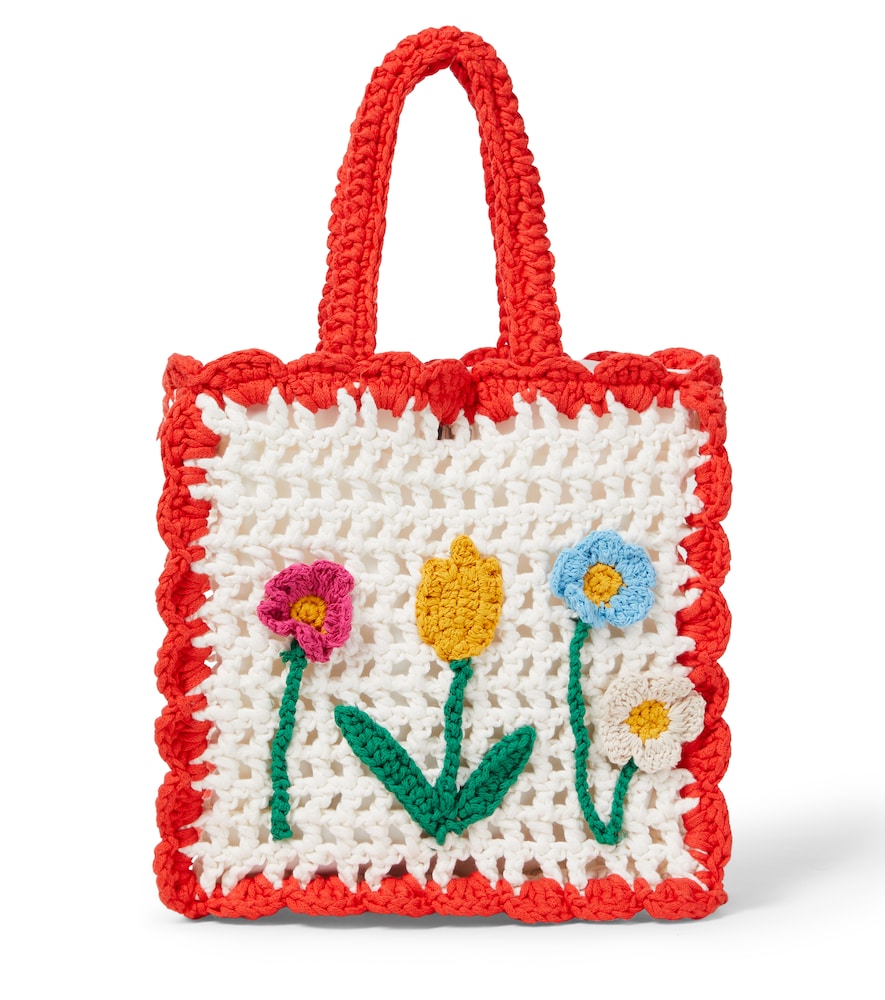 Stella Mccartney Kids Multicoloured Floral-Applique Crochet Tote Bag - Mytheresa