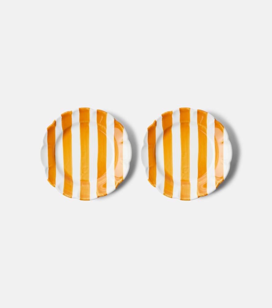 Cabana Righe set of 2 ceramic dessert plates | Thumbnail 4